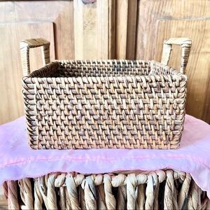 Square Wicker Basket With Handles Size 8x8
